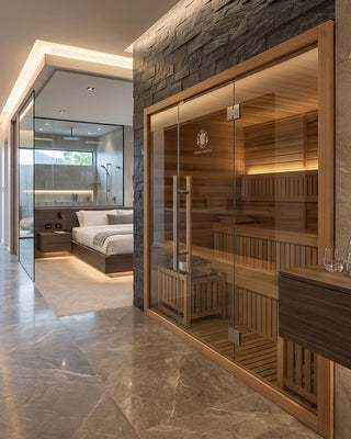 Bondi Indoor Sauna interior, five-person two-tier bench