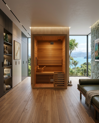 Penrith Indoor Sauna interior, two-person seating
