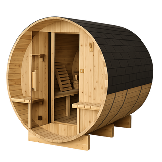 Wanaka Outdoor Sauna, premium white pine barrel sauna